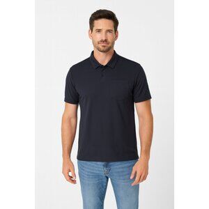 Men’s Short Sleeve Polo Shirt – Black – Size M – Speed Your Run – NWT